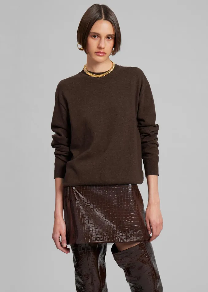 The Frankie Shop Bottoms Mary CrocEffect Mini Skirt 8211 Brown 8211 Women