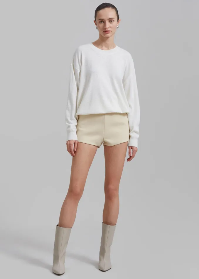 The Frankie Shop Bottoms Mira Hot Pants 8211 Cream 8211 Women