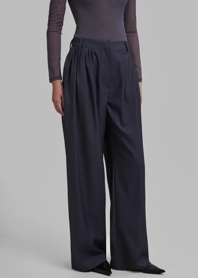 The Frankie Shop Bottoms Nyla Pleated Pants 8211 Charcoal 8211 Women