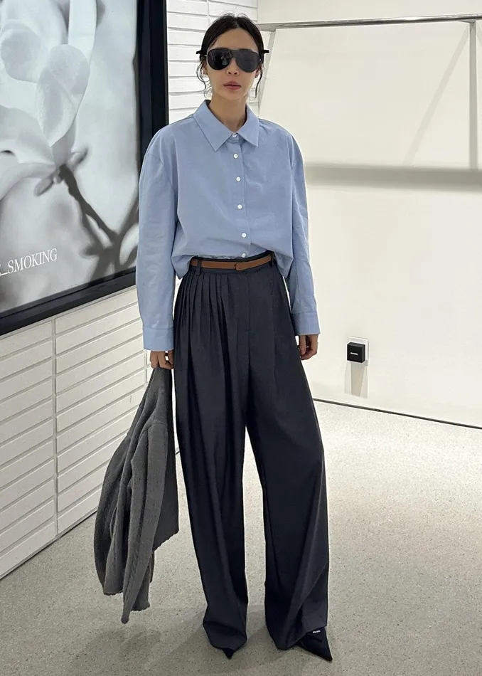 The Frankie Shop Bottoms Nyla Pleated Pants 8211 Charcoal 8211 Women