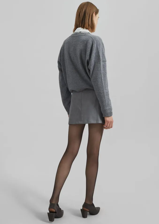 The Frankie Shop Bottoms Regina Faux Suede Mini Skirt 8211 Slate Grey 8211 Women