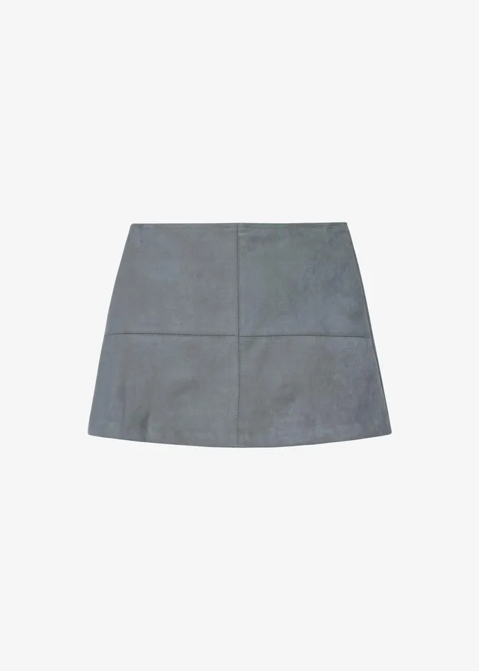 The Frankie Shop Bottoms Regina Faux Suede Mini Skirt 8211 Slate Grey 8211 Women