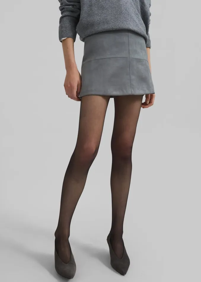 The Frankie Shop Bottoms Regina Faux Suede Mini Skirt 8211 Slate Grey 8211 Women