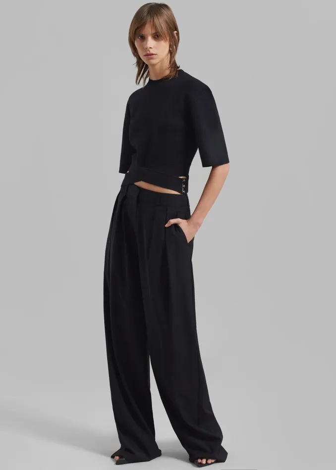 The Frankie Shop Bottoms Ripley Pleated Trousers 8211 Black 8211 Women