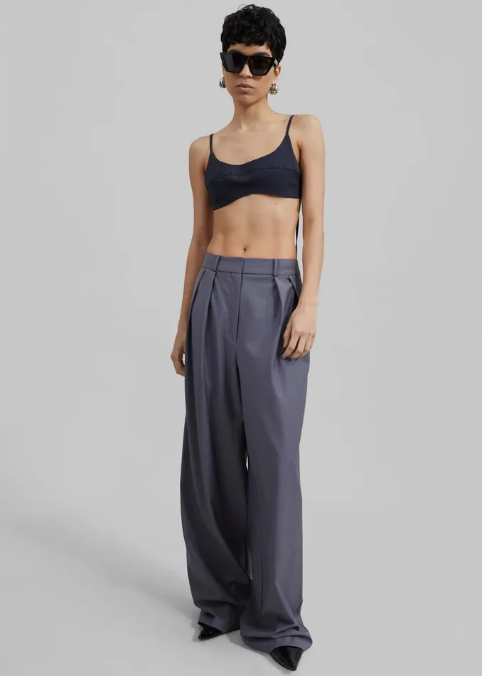 The Frankie Shop Bottoms Ripley Pleated Trousers 8211 Grey 8211 Women