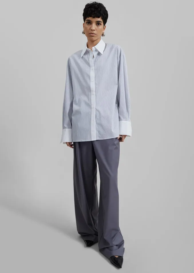 The Frankie Shop Bottoms Ripley Pleated Trousers 8211 Grey 8211 Women