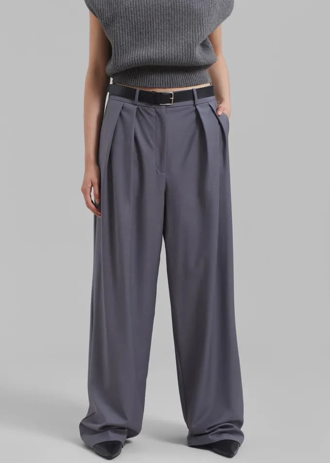 The Frankie Shop Bottoms Ripley Pleated Trousers 8211 Grey 8211 Women