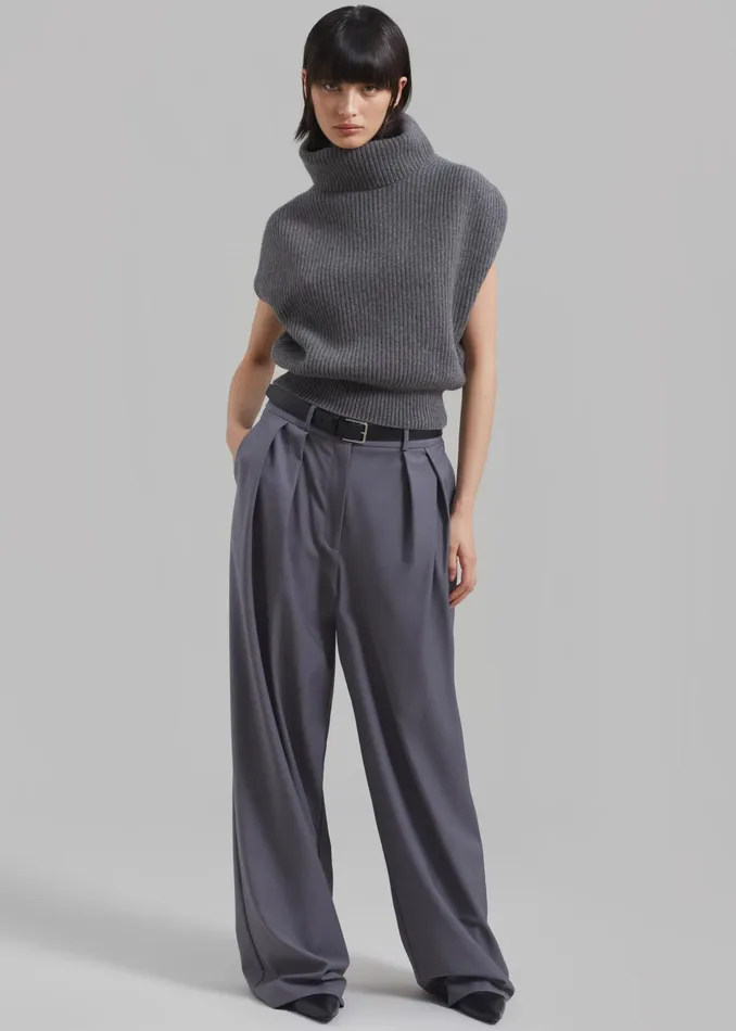 The Frankie Shop Bottoms Ripley Pleated Trousers 8211 Grey 8211 Women