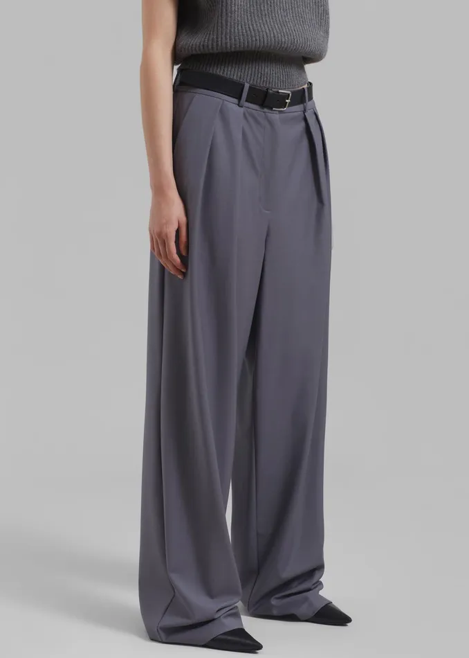 The Frankie Shop Bottoms Ripley Pleated Trousers 8211 Grey 8211 Women