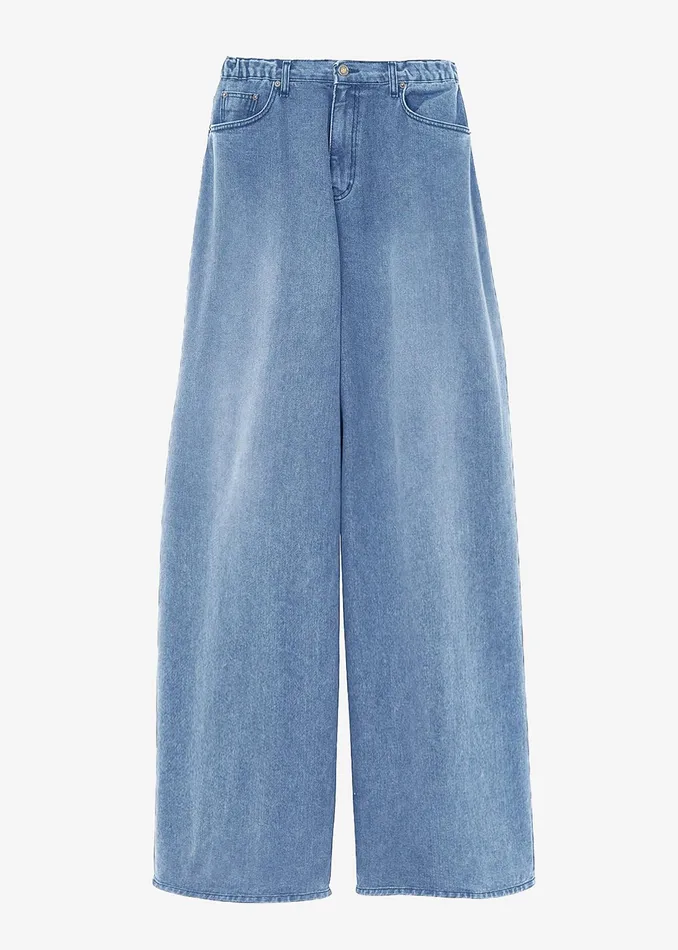 The Frankie Shop Bottoms Sasha Wide Leg Jeans 8211 Worn Wash 8211 Women