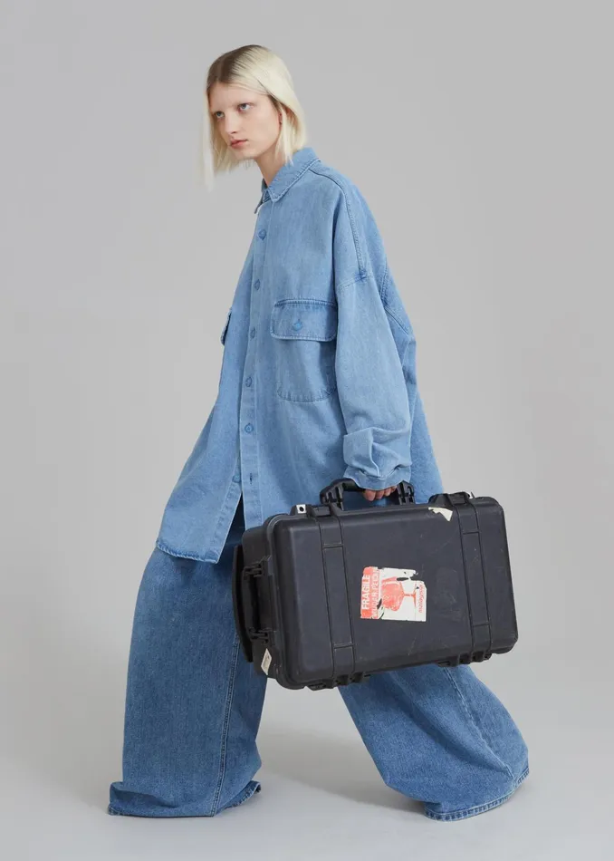 The Frankie Shop Bottoms Sasha Wide Leg Jeans 8211 Worn Wash 8211 Women