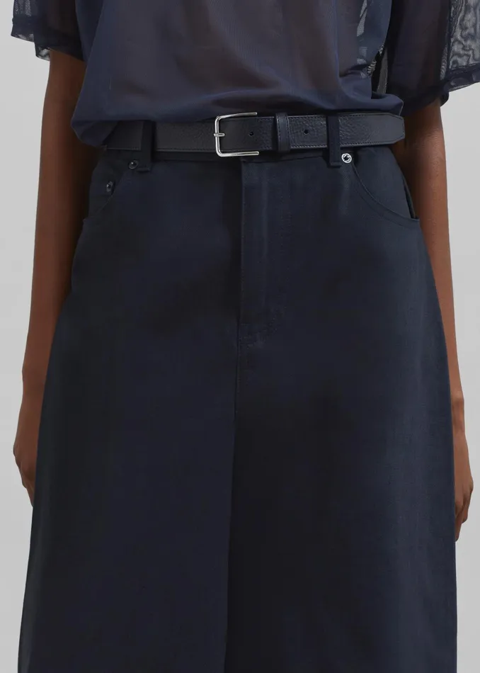 The Frankie Shop Bottoms Sasha Wide Leg Twill Pants 8211 Navy 8211 Women