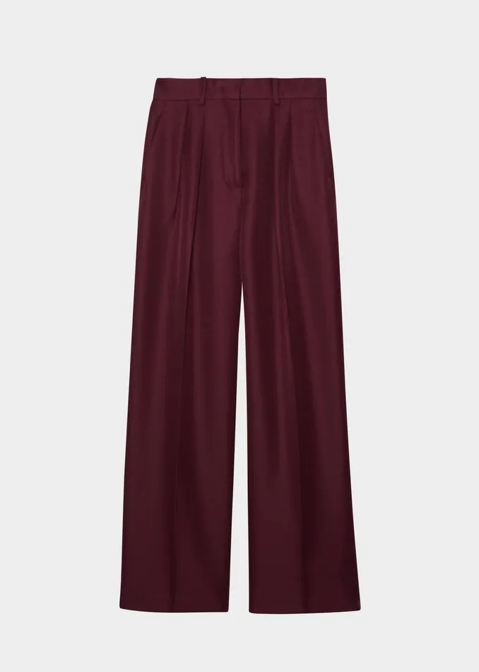 The Frankie Shop Bottoms Tansy Pleated Trousers 8211 Burgundy 8211 Women