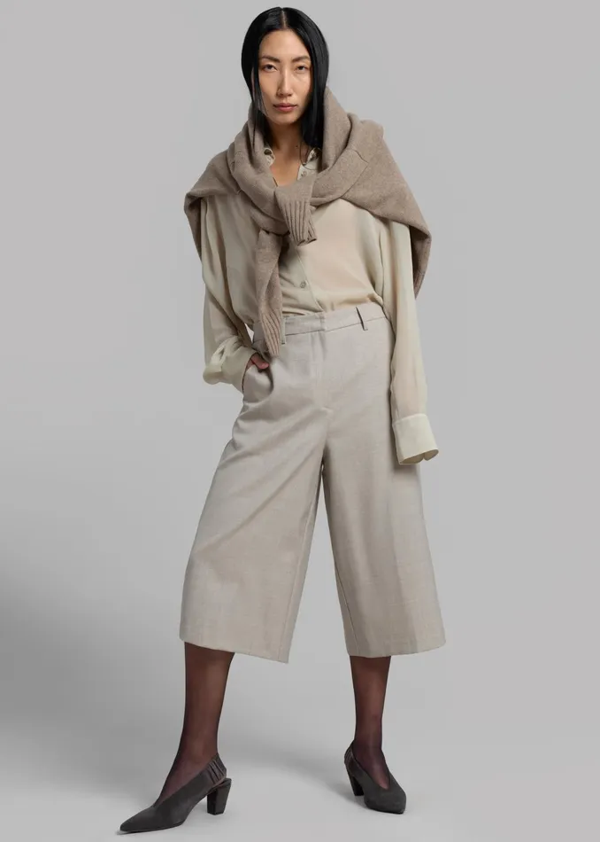 The Frankie Shop Bottoms Tessa Wool Bermuda 8211 Beige 8211 Women
