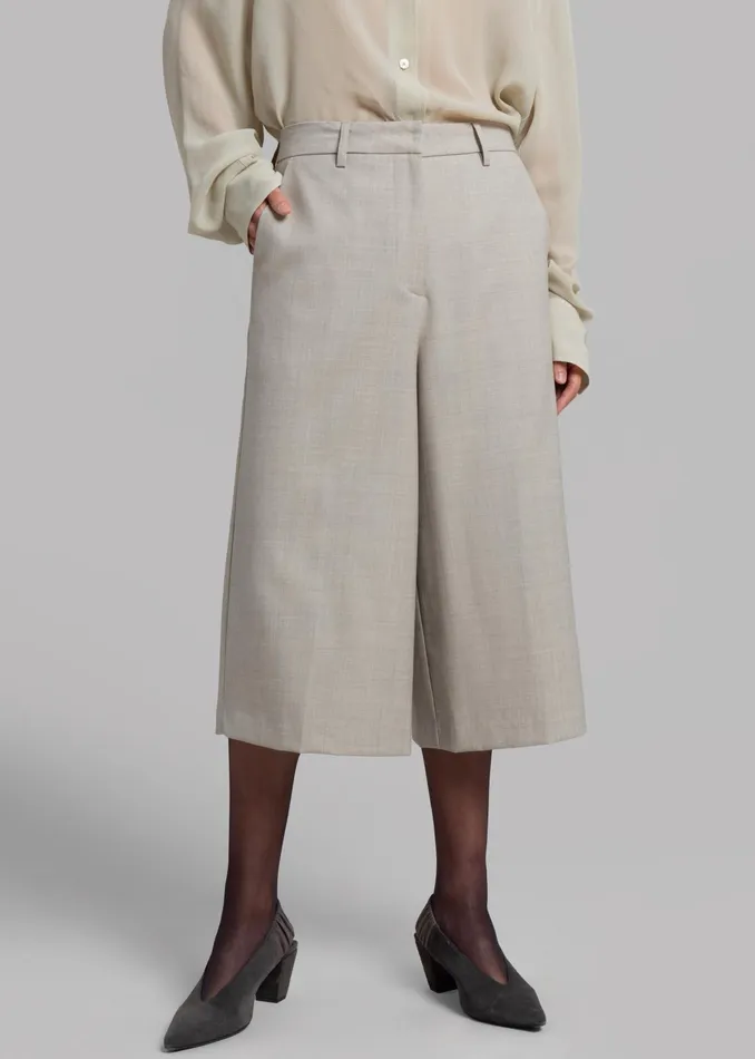 The Frankie Shop Bottoms Tessa Wool Bermuda 8211 Beige 8211 Women