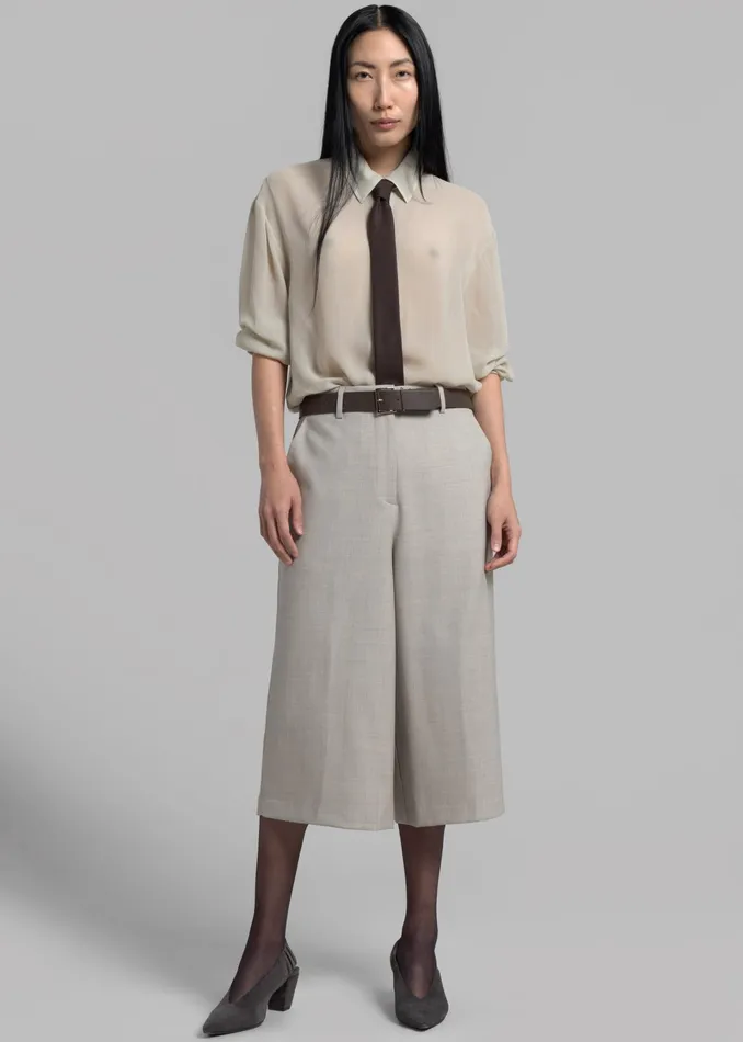 The Frankie Shop Bottoms Tessa Wool Bermuda 8211 Beige 8211 Women