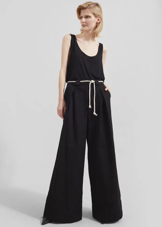 The Frankie Shop Bottoms The Garment Cassano Wide Pants 8211 Black 8211 Women