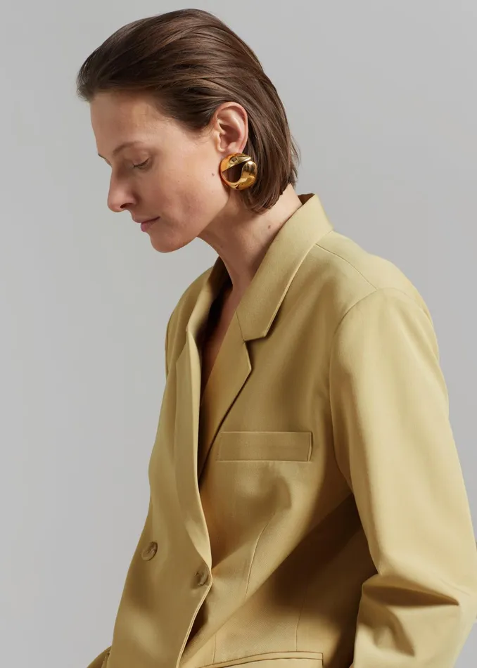 The Frankie Shop Coperni Logo Earrings 8211 Gold 8211 Women