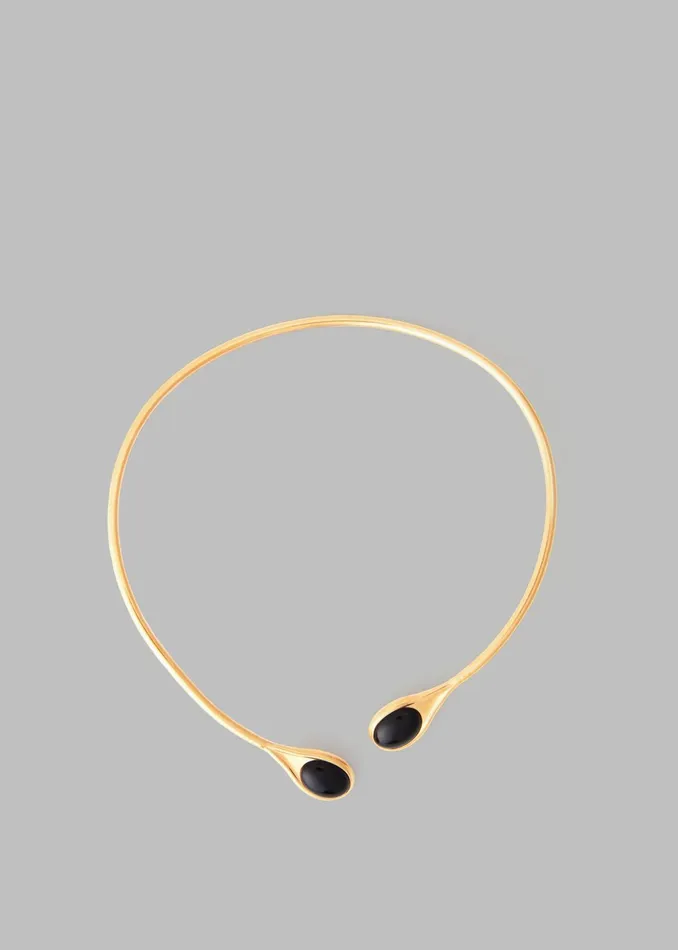 The Frankie Shop Coperni Open Teardrop Necklace 8211 BlackGold 8211 Women