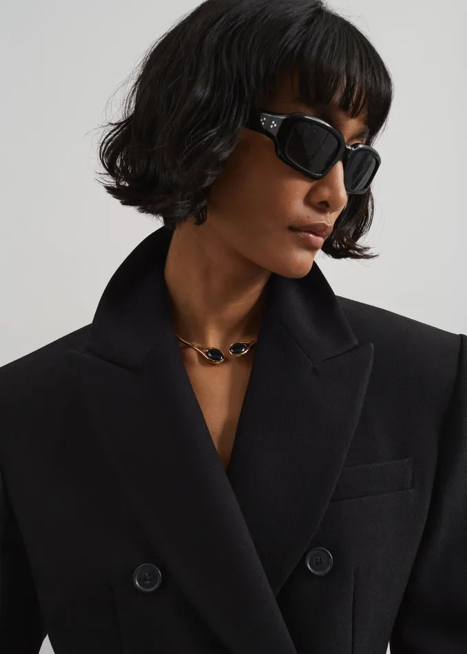The Frankie Shop Coperni Open Teardrop Necklace 8211 BlackGold 8211 Women