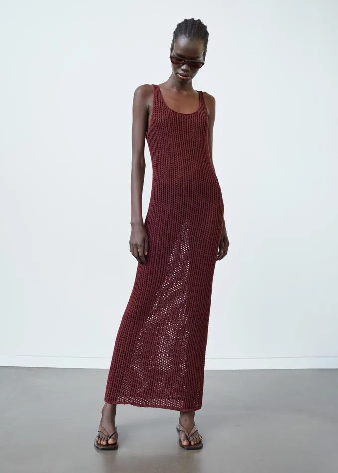 The Frankie Shop Dresses Adrienna Crochet Maxi Dress 8211 Burgundy 8211 Women