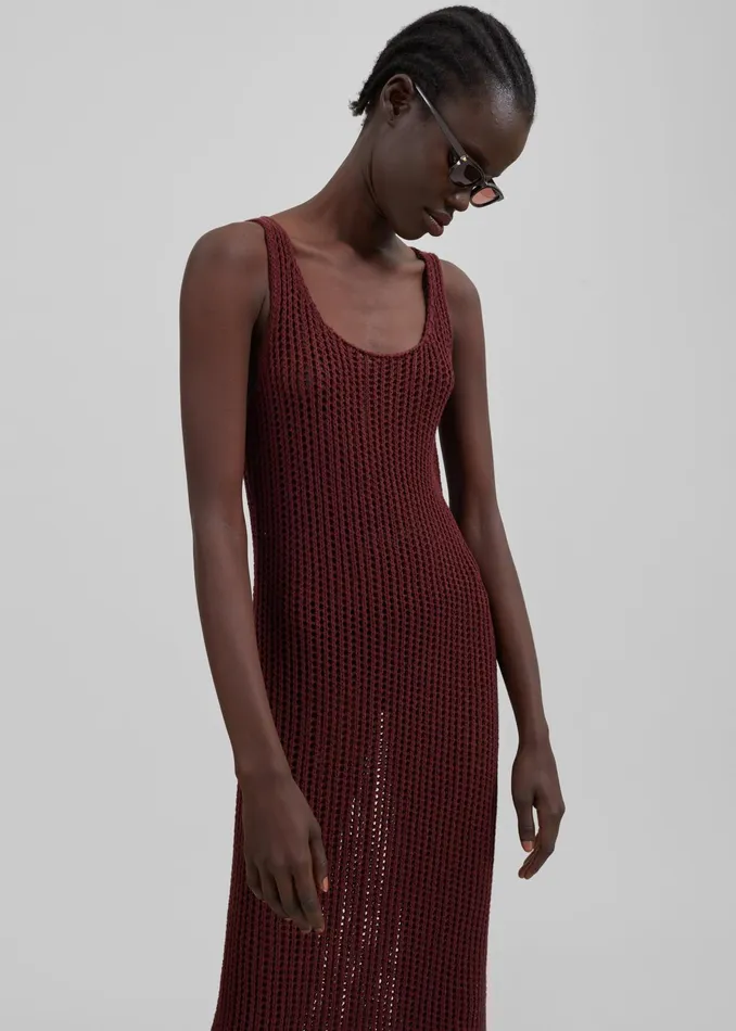 The Frankie Shop Dresses Adrienna Crochet Maxi Dress 8211 Burgundy 8211 Women