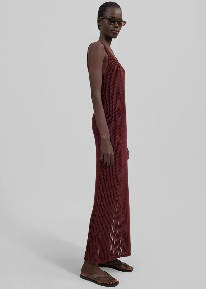 The Frankie Shop Dresses Adrienna Crochet Maxi Dress 8211 Burgundy 8211 Women