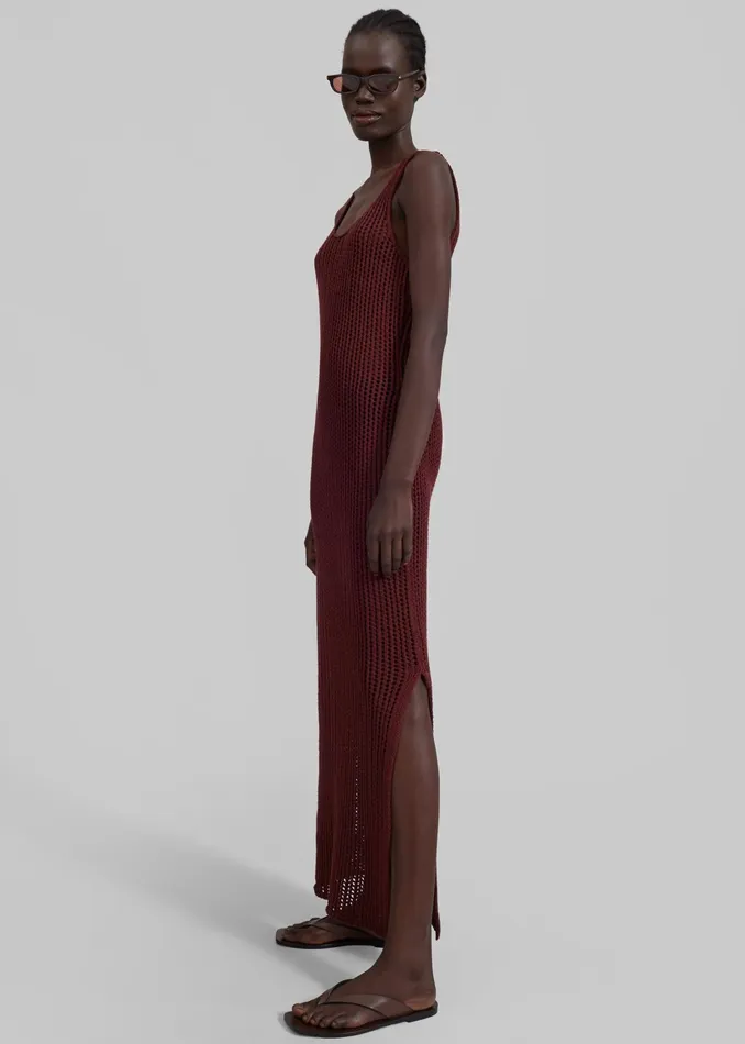 The Frankie Shop Dresses Adrienna Crochet Maxi Dress 8211 Burgundy 8211 Women