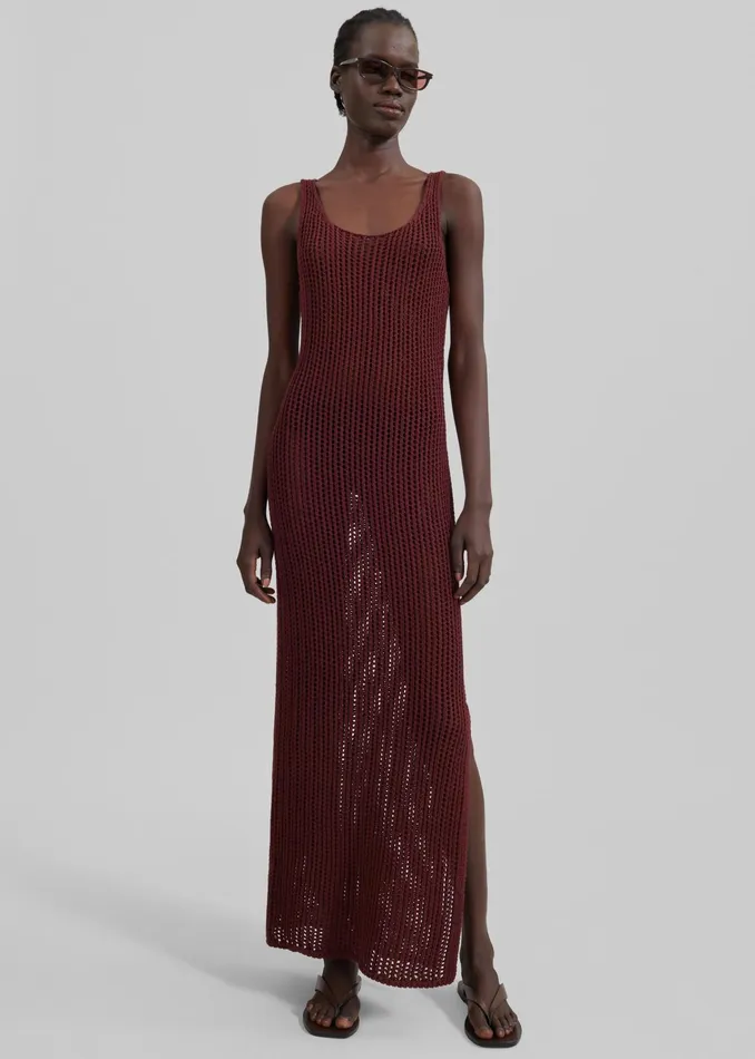 The Frankie Shop Dresses Adrienna Crochet Maxi Dress 8211 Burgundy 8211 Women