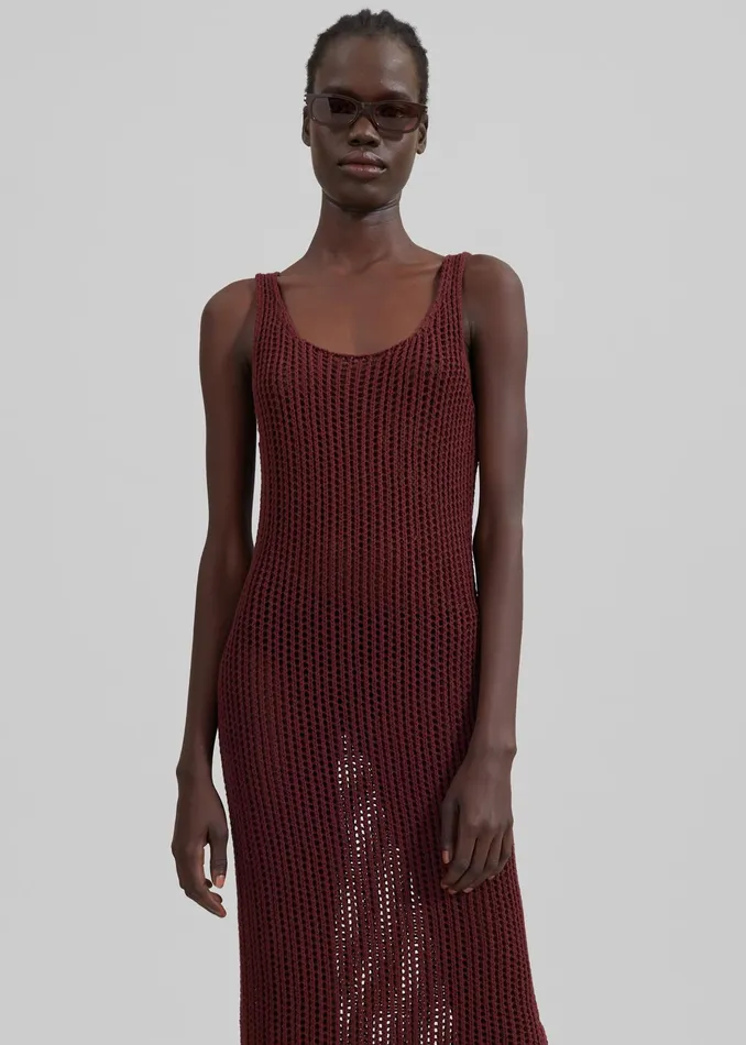 The Frankie Shop Dresses Adrienna Crochet Maxi Dress 8211 Burgundy 8211 Women