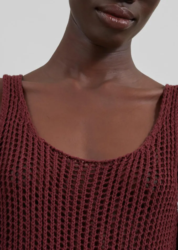 The Frankie Shop Dresses Adrienna Crochet Maxi Dress 8211 Burgundy 8211 Women