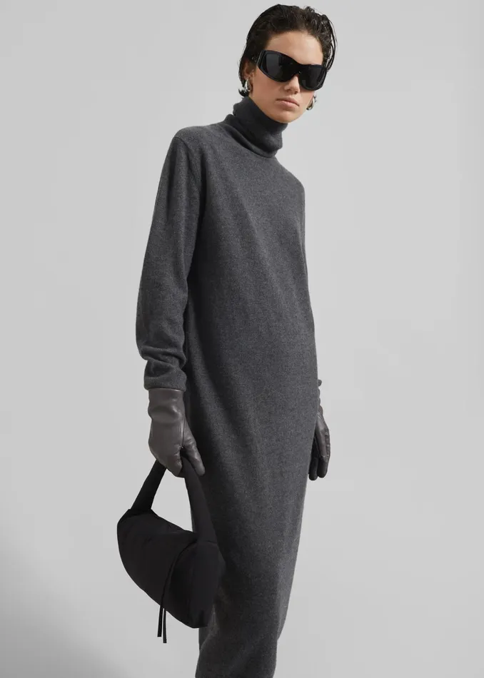 The Frankie Shop Dresses Ruelle Turtleneck Knit Dress 8211 Grey 8211 Women