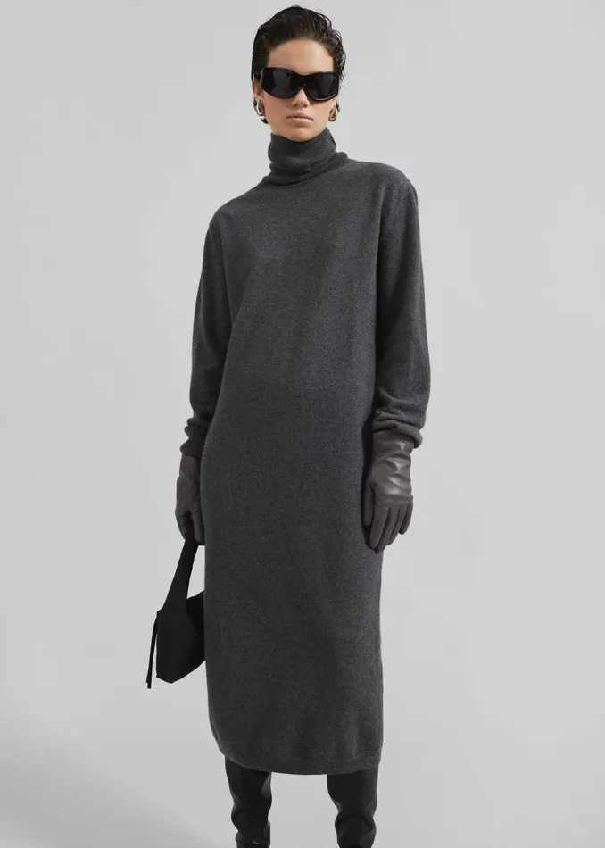The Frankie Shop Dresses Ruelle Turtleneck Knit Dress 8211 Grey 8211 Women