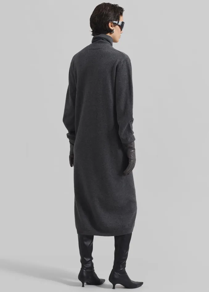 The Frankie Shop Dresses Ruelle Turtleneck Knit Dress 8211 Grey 8211 Women