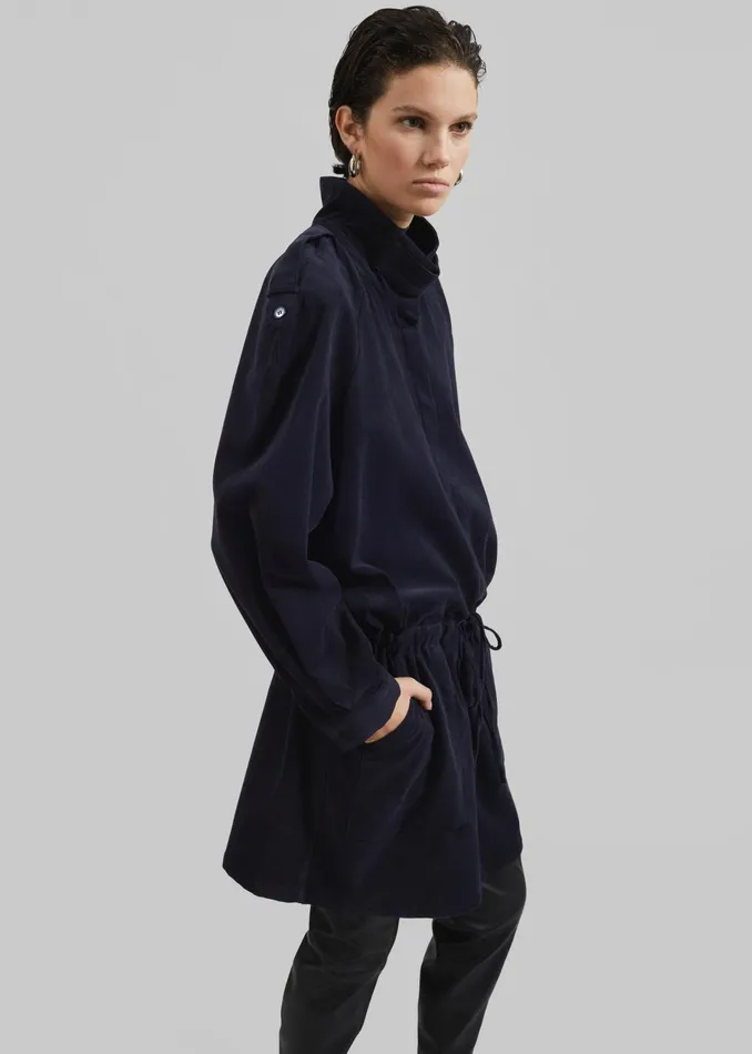The Frankie Shop Dresses Sibelle Corduroy Dress 8211 Navy 8211 Women