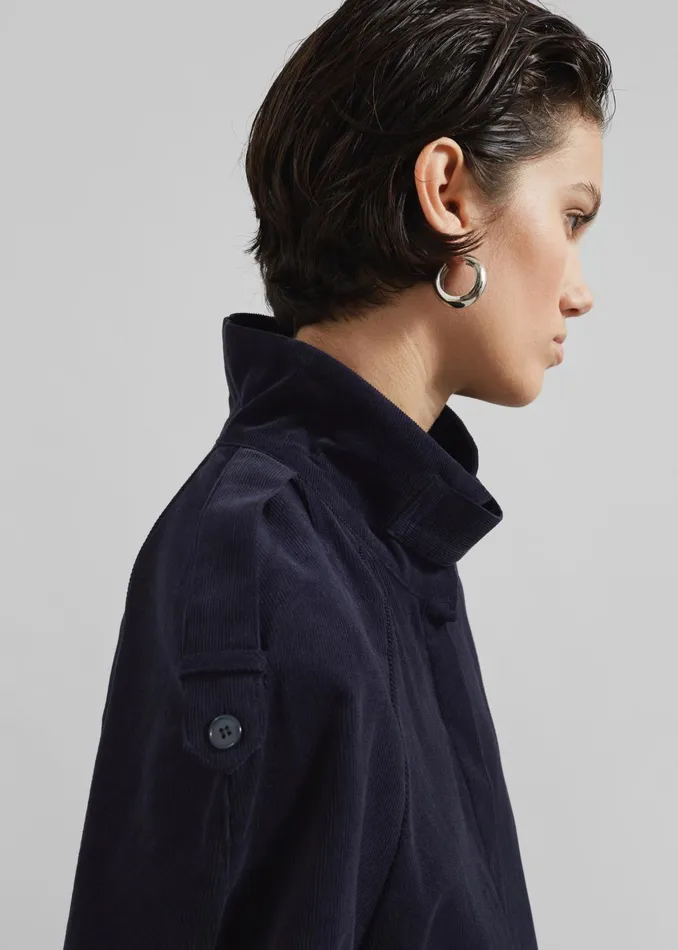 The Frankie Shop Dresses Sibelle Corduroy Dress 8211 Navy 8211 Women