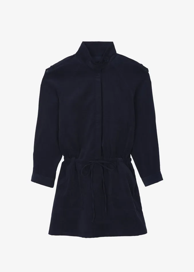 The Frankie Shop Dresses Sibelle Corduroy Dress 8211 Navy 8211 Women