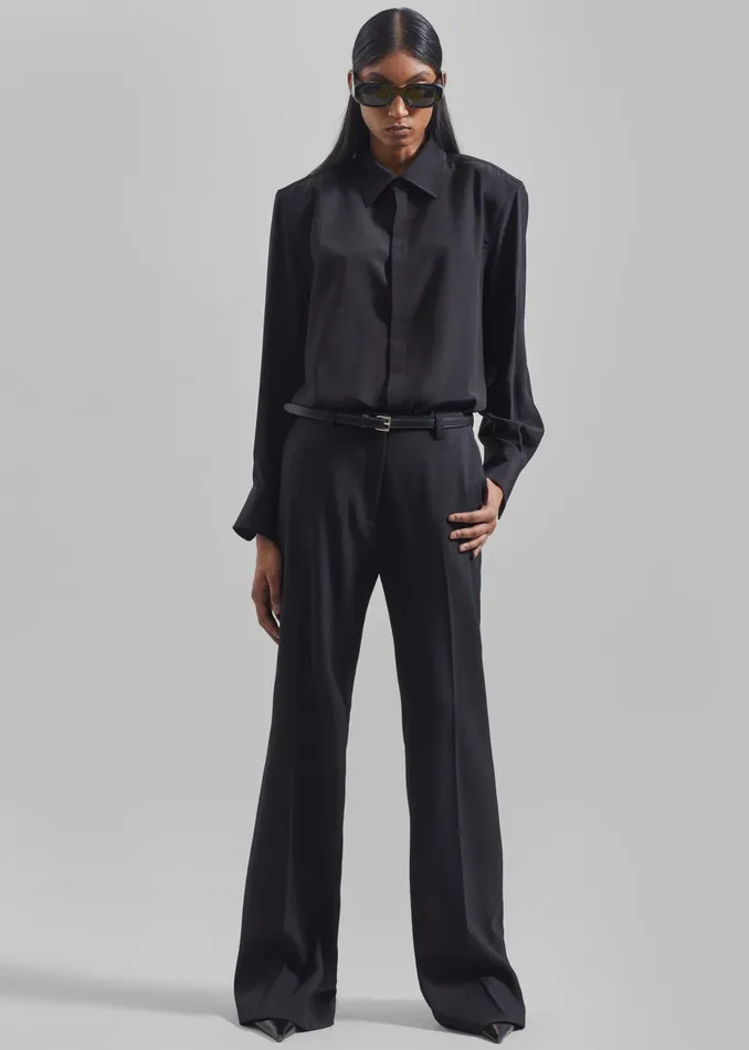 The Frankie Shop Jessie Leather Belt 8211 Black 8211 Women