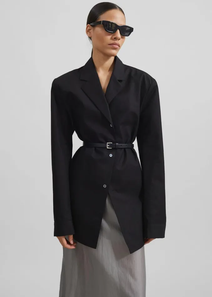 The Frankie Shop Jessie Leather Belt 8211 Black 8211 Women