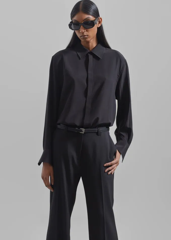 The Frankie Shop Jessie Leather Belt 8211 Black 8211 Women