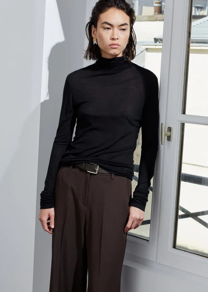 The Frankie Shop Knitwear Evren Sheer Turtleneck 8211 Black 8211 Women