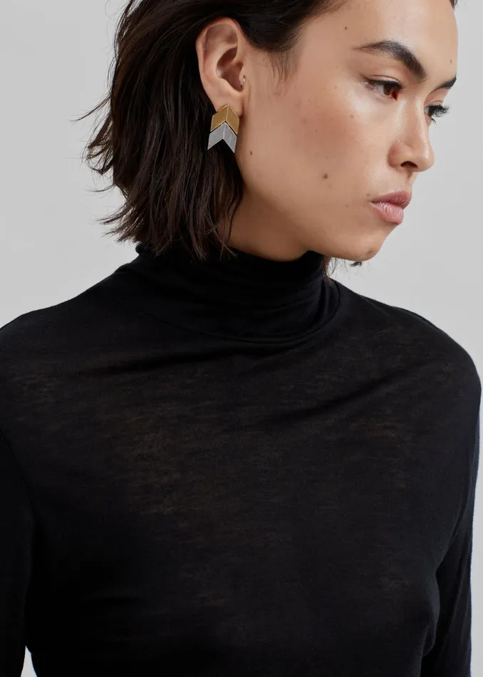 The Frankie Shop Knitwear Evren Sheer Turtleneck 8211 Black 8211 Women