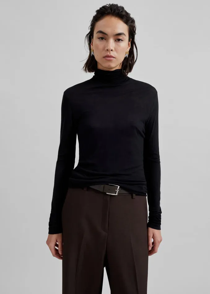 The Frankie Shop Knitwear Evren Sheer Turtleneck 8211 Black 8211 Women