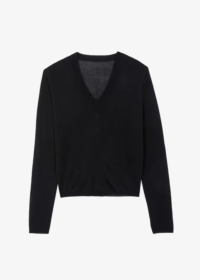 The Frankie Shop Knitwear Juro VNeck Knit 8211 Black 8211 Women