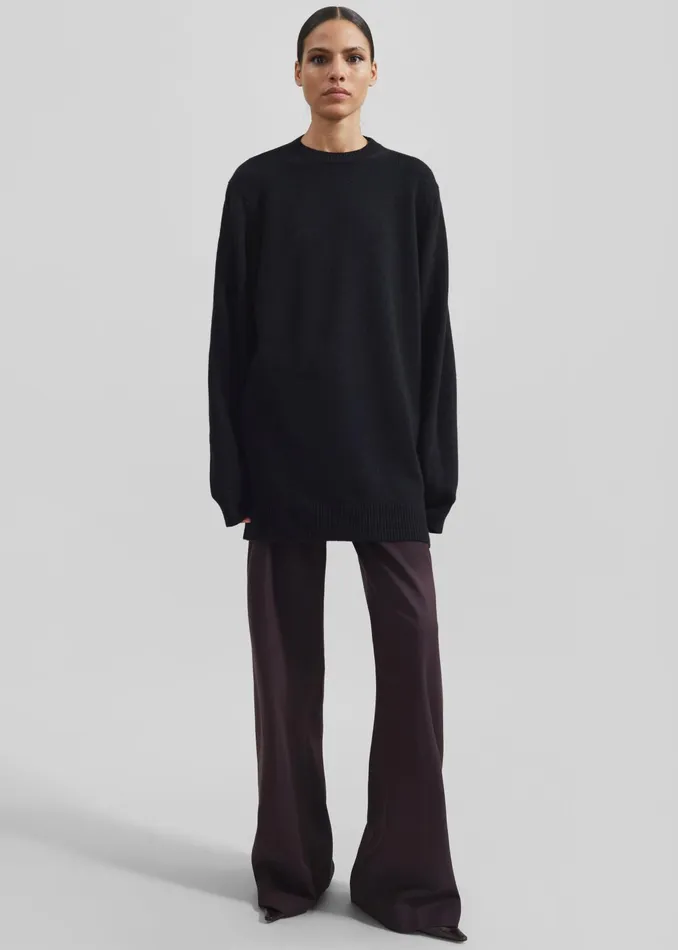 The Frankie Shop Knitwear Maxime Knit Sweater Dress 8211 Black 8211 Women