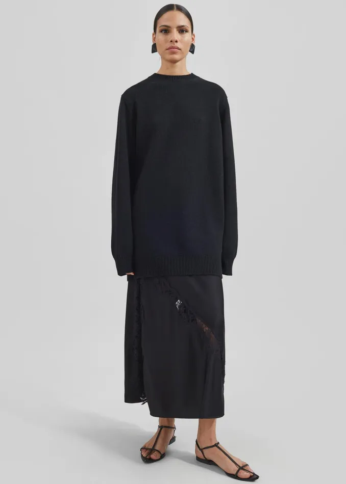 The Frankie Shop Knitwear Maxime Knit Sweater Dress 8211 Black 8211 Women