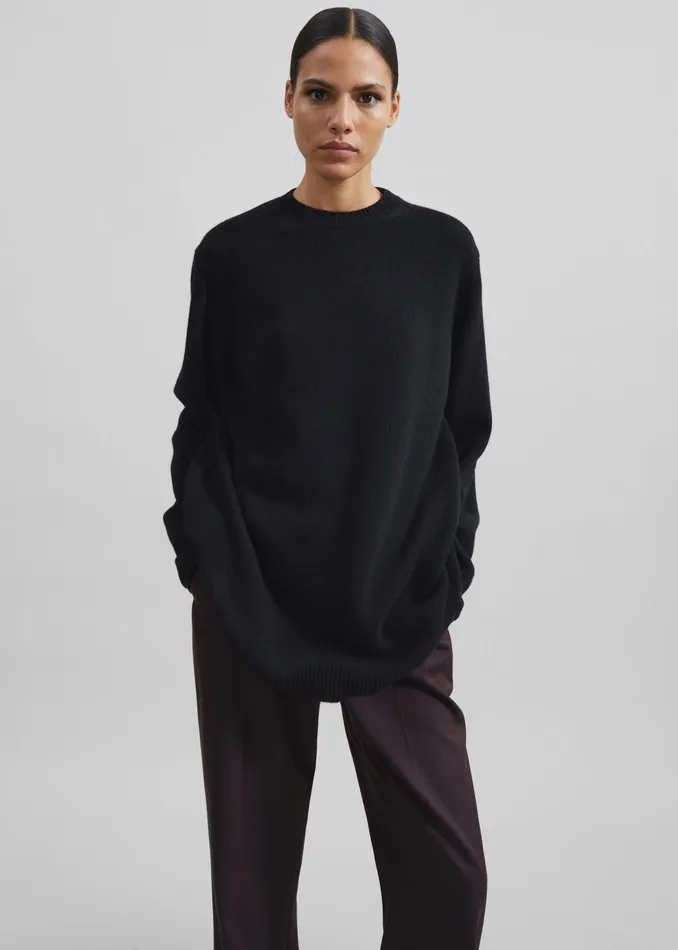 The Frankie Shop Knitwear Maxime Knit Sweater Dress 8211 Black 8211 Women