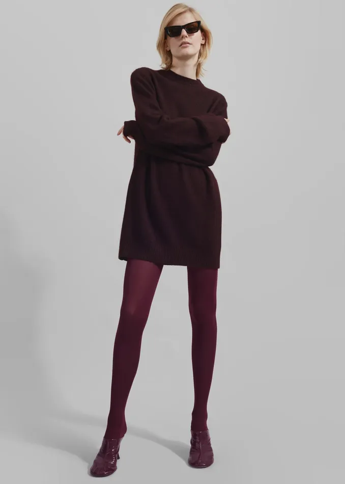 The Frankie Shop Knitwear Maxime Knit Sweater Dress 8211 Dark Plum 8211 Women