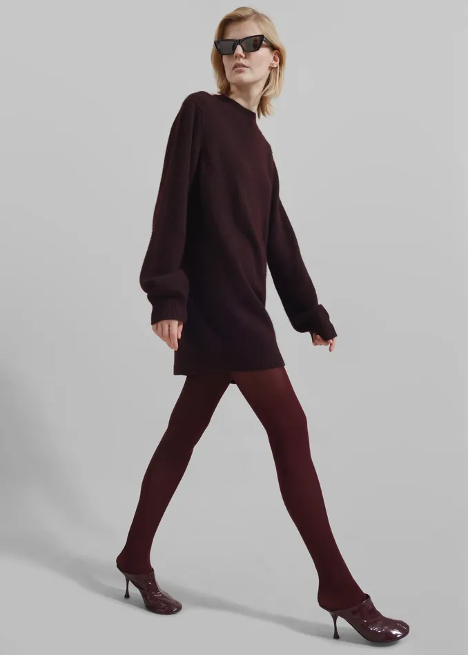 The Frankie Shop Knitwear Maxime Knit Sweater Dress 8211 Dark Plum 8211 Women