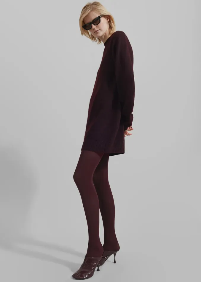 The Frankie Shop Knitwear Maxime Knit Sweater Dress 8211 Dark Plum 8211 Women